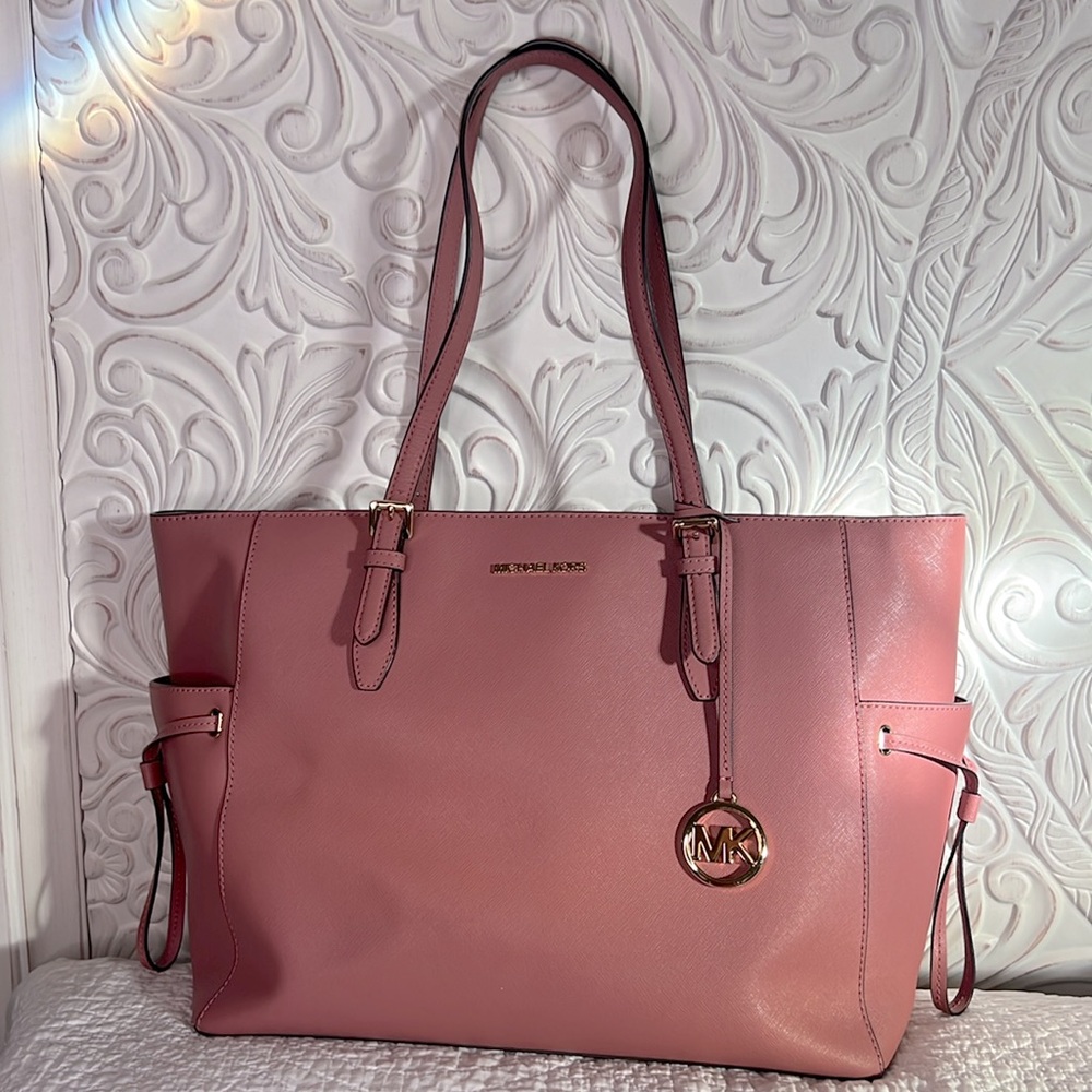Michael Kors Pink Structured Tote with Braided Straps